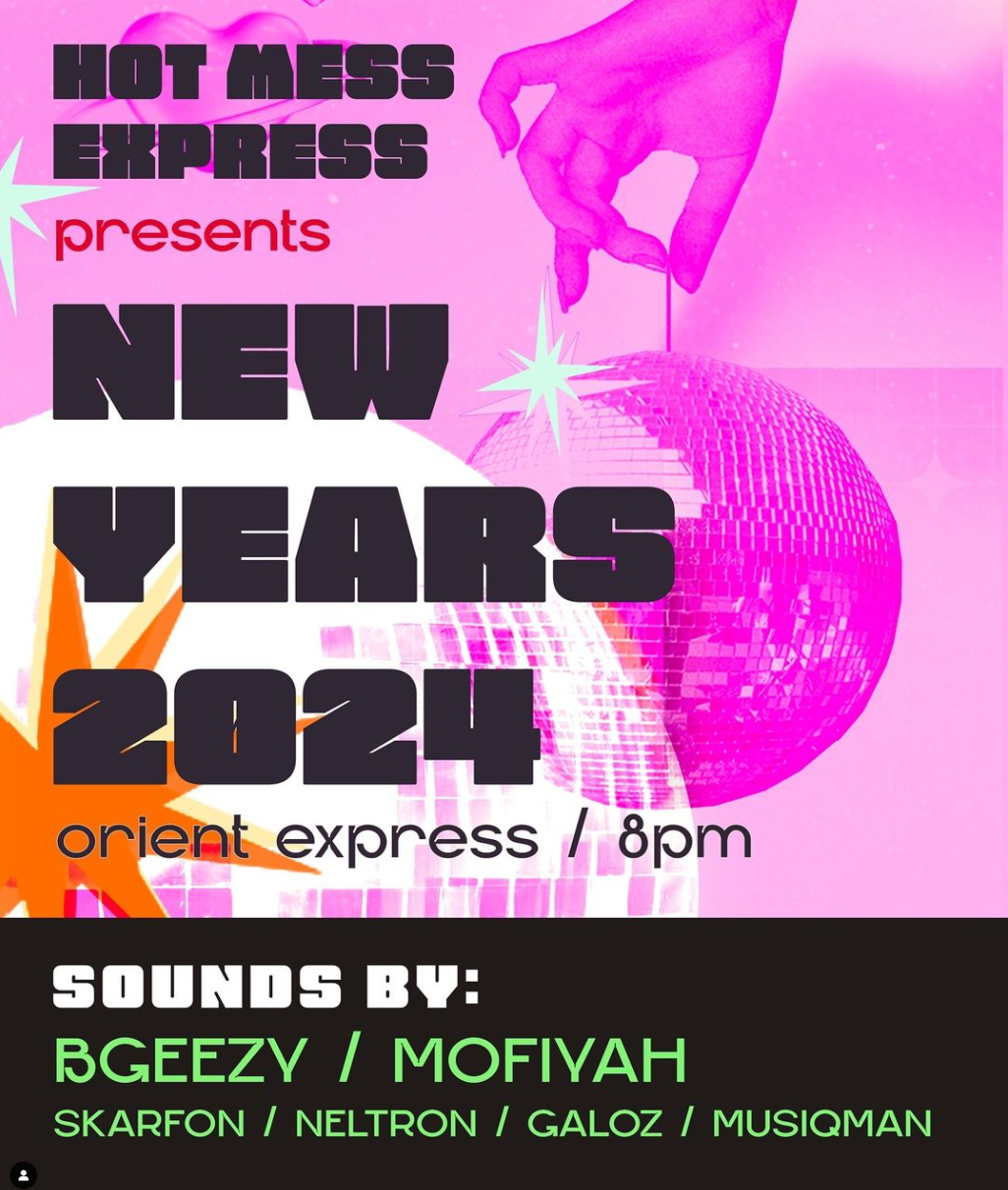 New Years 2024 flyer
